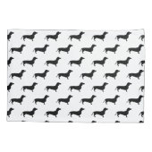 モダンで黒いダックスフント 枕カバー (裏面)