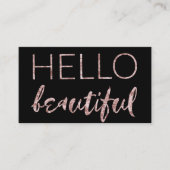 モダンで黒いピンクの美しいのアポイントメントの名刺 予約カード (正面)