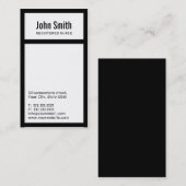 モダンで黒いボーダーナースの名刺 名刺 (正面/裏面)