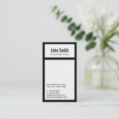 モダンで黒いボーダーナースの名刺 名刺 (スタンド正面)