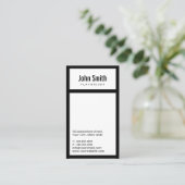 モダンで黒いボーダー劇作家 名刺 (スタンド正面)