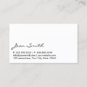 モダンで黒いラベルの美容師 名刺 (裏面)