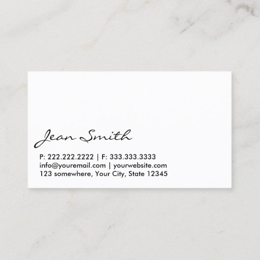 モダンで黒いラベルの美容師 名刺 (裏面)