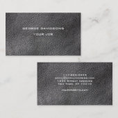 モダンで黒いレザールックの専門のトレンディー 名刺 (正面/裏面)