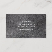 モダンで黒いレザールックの専門のトレンディー 名刺 (裏面)