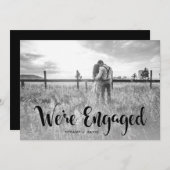 モダンで黒い上敷が付いている婚約パーティ|の写真 招待状 (正面/裏面)