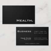 モダンで黒い前部およびバック健康のプロフェッショナル 名刺 (正面/裏面)