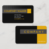 モダンで黒い及びオレンジ蜜蜂の巣の名刺 名刺 (正面/裏面)