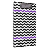 モダンで黒い及び紫色のシェブロンのジグザグ形のクリップボード クリップボード (右)
