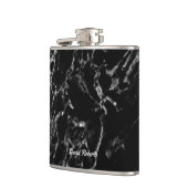 モダンで黒い大理石の石造りの質の名前をカスタムする フラスク (左)