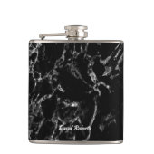 モダンで黒い大理石の石造りの質の名前をカスタムする フラスク (正面)