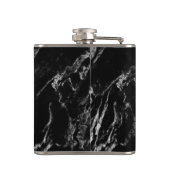 モダンで黒い大理石の石造りの質の名前をカスタムする フラスク (裏面)