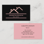 モダンで黒い専門の不動産の不動産仲介業者 名刺 (正面/裏面)