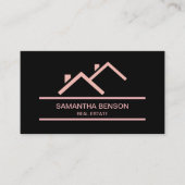 モダンで黒い専門の不動産の不動産仲介業者 名刺 (正面)