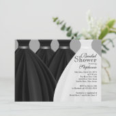 モダンで黒い新婦付添人の花嫁の服のブライダルシャワー 招待状 (スタンド正面)