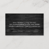モダンで黒い木 名刺 (裏面)