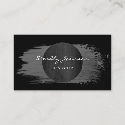 モダンで黒い水彩画の抽象芸術のエレガントなカッコいい 名刺 (正面)