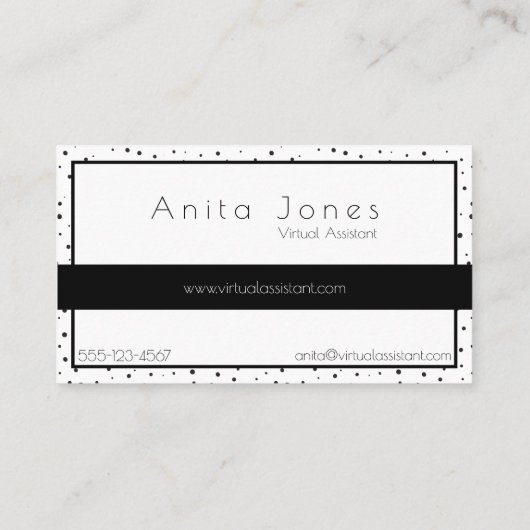 モダンで黒い水玉模様 名刺 (裏面)