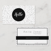 モダンで黒い水玉模様 名刺 (正面/裏面)