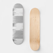 モダンで黒い灰色白のイカットパターン スケートボード (正面)