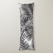 モダンで黒い熱帯ヤシの木パターン ボディピロー (裏面 (縦))