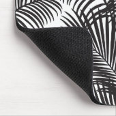 モダンで黒い熱帯ヤシの木パターン マウスパッド (コーナー)