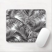 モダンで黒い熱帯ヤシの木パターン マウスパッド (マウス)