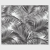 モダンで黒い熱帯ヤシの木パターン ラッピングペーパー (フラット)