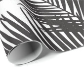 モダンで黒い熱帯ヤシの木パターン ラッピングペーパー (ロールコーナー)