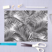 モダンで黒い熱帯ヤシの木パターン 薄葉紙 (クラフト)
