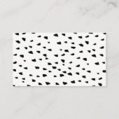 モダンで黒い紙吹雪の水玉模様の写真撮影2 名刺 (裏面)