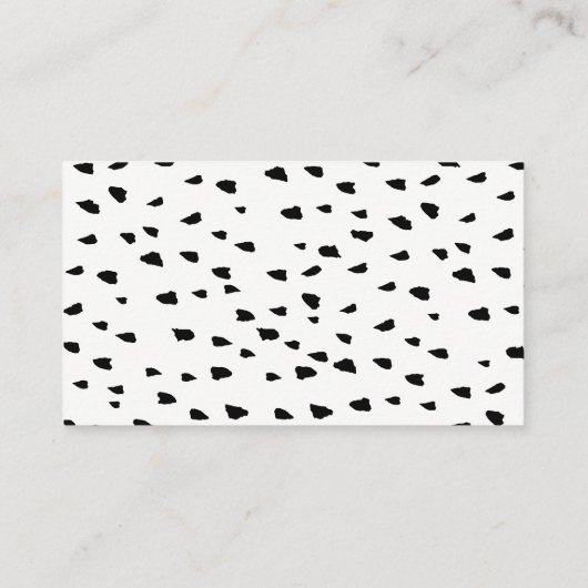 モダンで黒い紙吹雪の水玉模様の写真撮影2 名刺 (裏面)
