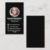 モダンで黒い縦の社会的なアイコンおよび写真 名刺 (正面/裏面)