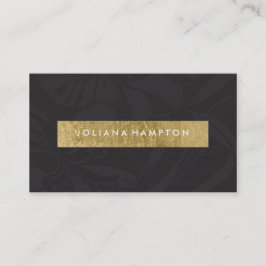 モダンで黒い花の金ゴールドホイルの豪華な名刺 名刺