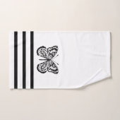 モダンで黒い蝶は及び縞で飾ります バスタオルセット (ハンドタオル)