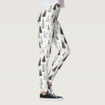 モダンで黒い金ゴールドの手描きの松の木 レギンス<br><div class="desc">黒および金ゴールドの手描きの松の木を特色にするこれらのお祝いのレギングが付いているあなたのワードローブに服を着せて下さい。  あなたの友人また更に休日のパーティとヨガのスタジオ、体育館、ぶら下がったなののために完成して下さい。</div>