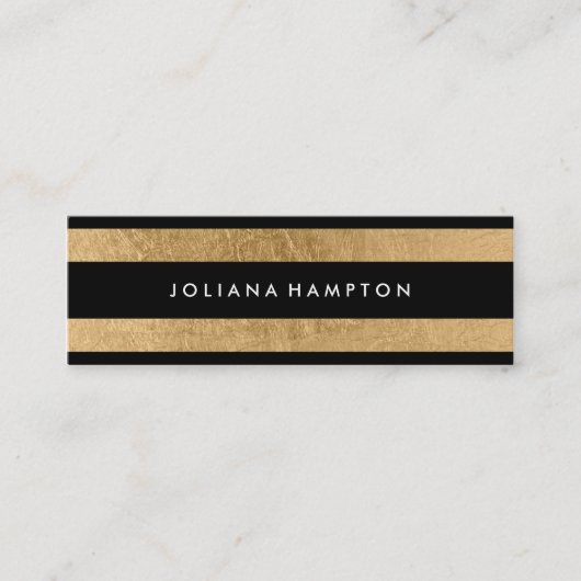 モダンで黒い金ゴールドの豪華な名刺は、細い失敗させます スキニー名刺 (正面)