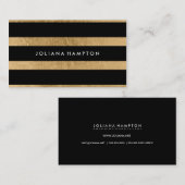 モダンで黒い金ゴールドの豪華な名刺、ホイル 名刺 (正面/裏面)