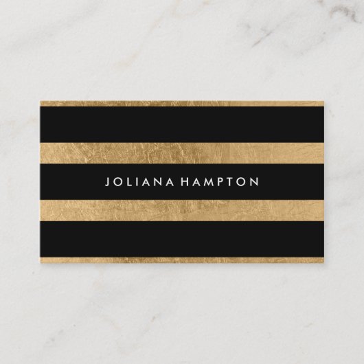 モダンで黒い金ゴールドの豪華な名刺、ホイル 名刺 (正面)