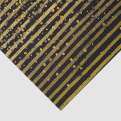 モダンで黒い金ゴールドストライプなホイルの紙吹雪の点 薄葉紙 (詳細)