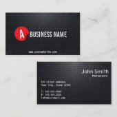 モダンで黒い鋼鉄カメラマンの名刺 名刺 (正面/裏面)