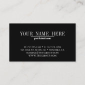 モダンで黒く及び白いスプーンおよびフォークのレストラン 名刺 (裏面)