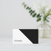 モダンで黒く及び白いフィットネス 名刺 (スタンド正面)