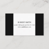 モダンで黒く及び白いフィットネス 名刺 (裏面)