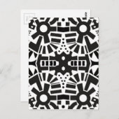 モダンで黒く及び白く幾何学的なパターン ポストカード (正面/裏面)