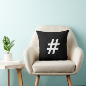 モダンで黒く及び白#ポンドの印(hashtag)ボタン クッション (椅子)
