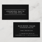 モダンで黒く明白な金属の名刺 名刺 (正面/裏面)