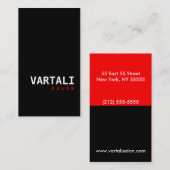 モダンで黒く赤い店の名刺 名刺 (正面/裏面)