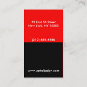 モダンで黒く赤い店の名刺 名刺 (裏面)