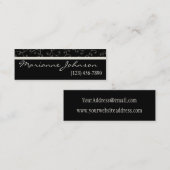 モダンで黒く、アイボリーの渦巻 スキニー名刺 (正面/裏面)